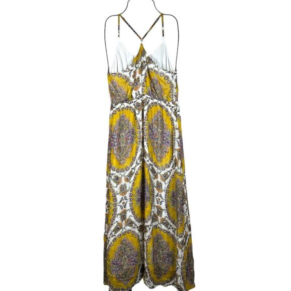 Anthropologie Akemi + Kin Mustard Medallion Paisley Print Maxi Dress Boho Small - Picture 4 of 9